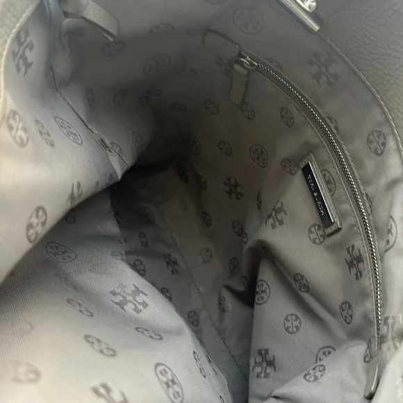 Tory Bruch tote large gray leather bag - Picture 4 of 7
